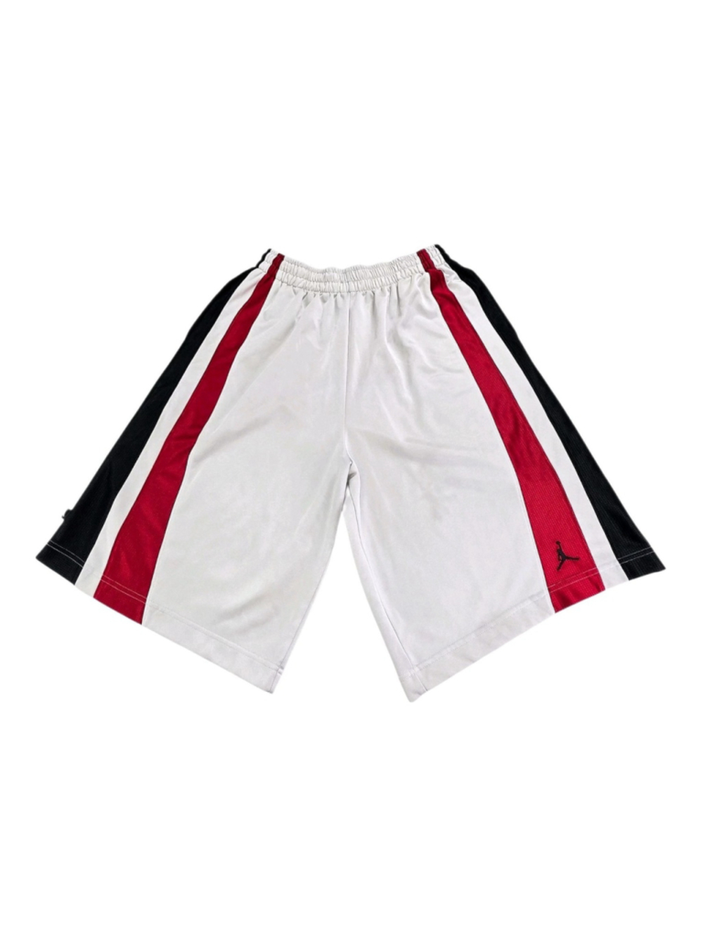 Air Jordan Dazzle Shorts Mens L Shiny Basketball White Red Black Baggy Y2K
